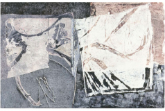 Holzschnittunikat / Collage 1997, 55 x 85 cm