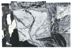 Holzschnittunikat / Collage 1998, 55 x 85 cm